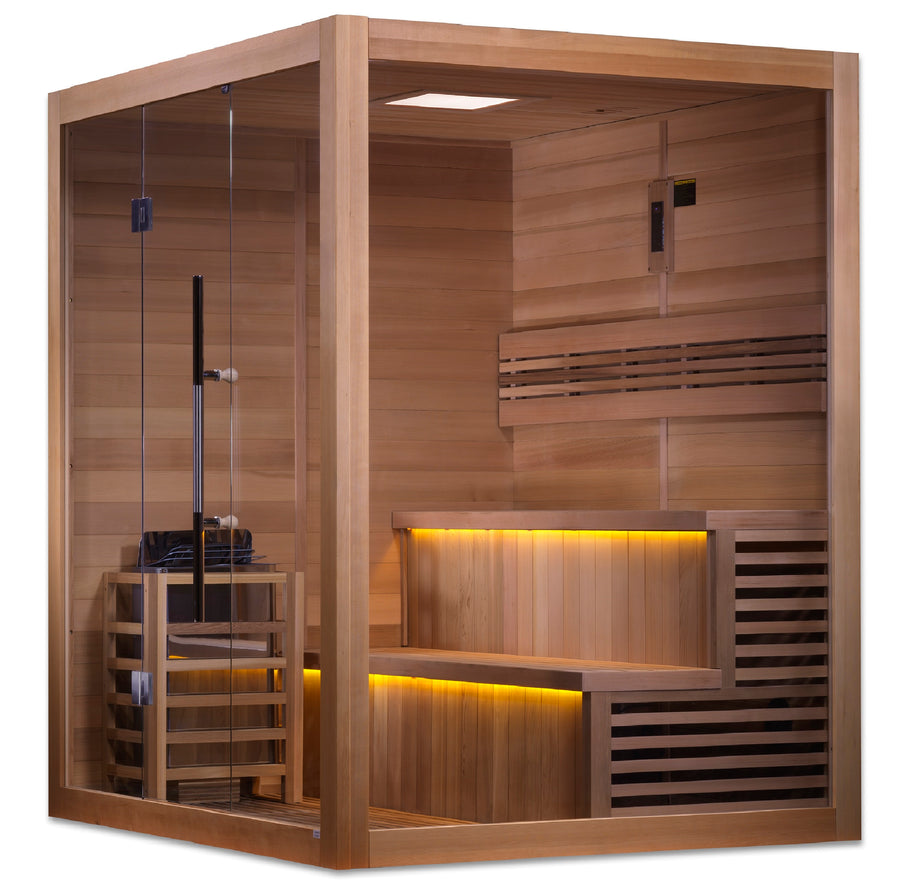 SAUNA EVOLUTION® 4-6 Person Hybrid Sauna Modern Relax 6 Door on Right Side