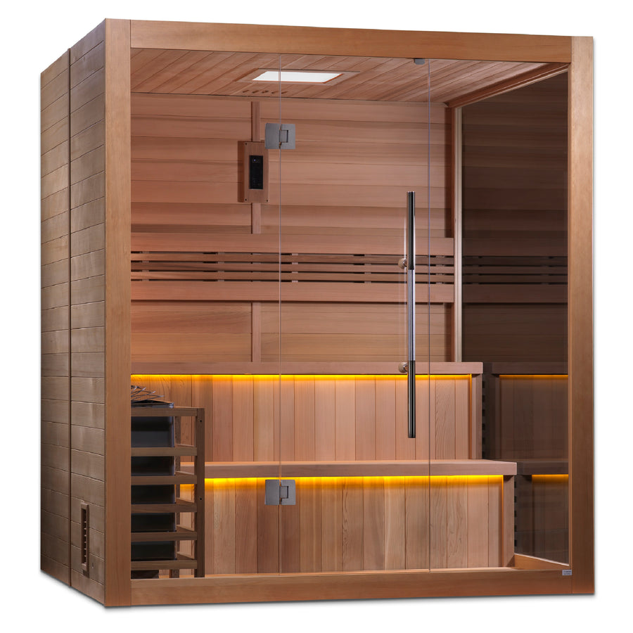 SAUNA EVOLUTION® 4-6 Person Hybrid Sauna Modern Relax 6 Door on Right Side