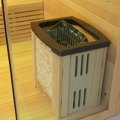 SAUNA EVOLUTION® Include Therapy Wood Traditional Steam Sauna Modern Relax 7